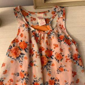 flowered girls tank top